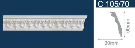 Купить Плинтус потолочный 60x30x2000мм, Solid в интернет-магазине Akvilon.kz